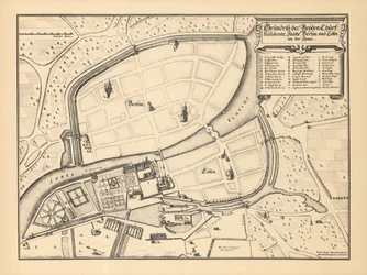 Karta över Berlin och Coelln, 1652
